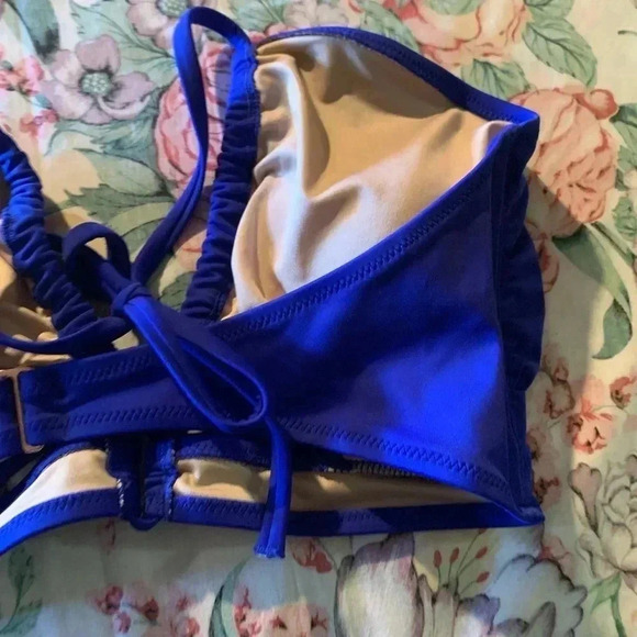 Shade & Shore Women’s Blue Bikini Top Size Large - Picture 5 of 8